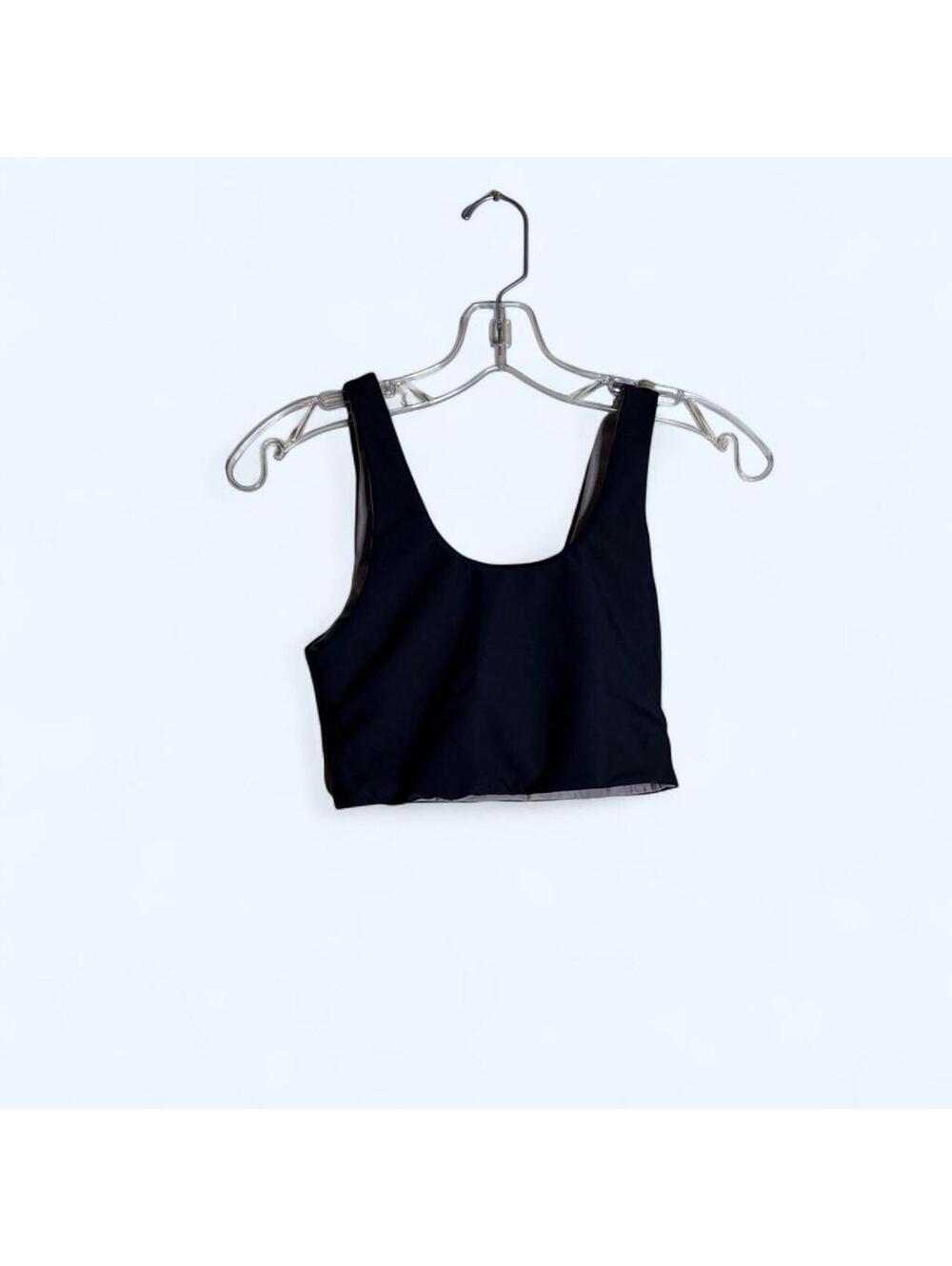 Black crop top/ sports bra reversible